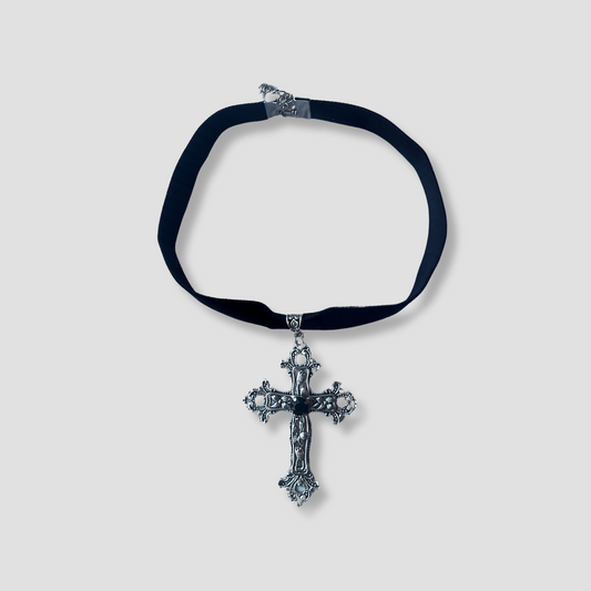 Noir Crucifix Choker